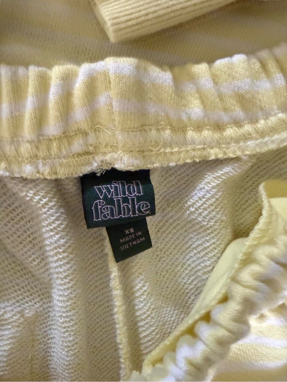 wild fable Pale Yellow & White Striped Lounge Sweatshirt Set - Picture 4 of 8